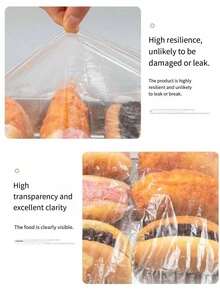 300~50 buah Penutup Makanan Elastis, Penutup Mangkuk & Piring Plastik Transparan yang Dapat Diregangkan, Menjaga Kesegaran, Anti Debu & Anti Tumpah, Cocok untuk Nampan, Sisa Makanan, Kue, Kulkas, Piknik, Pesta & Penyimpanan Dapur - MultiWarna - View 10
