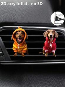 1pc/2pcs Dachshund Themed Car Air Vent Freshener Clip, Pet Animal Car Interior Decoration Accessories - Multicolor - View 10
