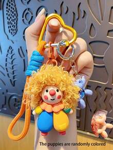 1pc Cartoon Curly Hair Clown Keychain Pendant Fluffy Doll Bag Charm Small Gift Key Ring - Fashionable Versatile - Clown Style - Exquisite Gift - Multicolor - View 15