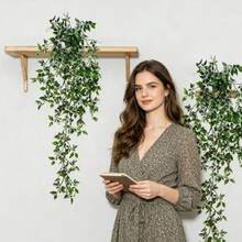 Artificial Hanging Plants, Suitable For Home Living Room, Office, Bathroom And Shelf Decoration, Wedding, Birthday And Party Scene Arrangement, Indoor And Outdoor Greenery Decoration, Outdoor And Yard Decoration. - Multicolor - View 2