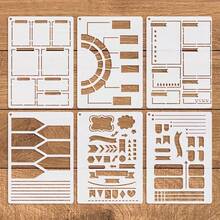 6pcs 5x7 Inch Journal Templates Set - Suitable For Notebooks, DIY Planners, Handwritten Fonts And Creative Writing Projects, Waterproof And Bendable Dot Journal Templates - 6pcs - View 7