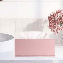 Sumnacon Tissue Box Cover Rectangle Tissue Box Stylish PU Tissue Box Holder With Magnetic Bottom, Decorative Leather Tissue Holders For Living Room Bathroom Home Office, Pink, Small - ColorA - View 6
