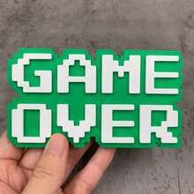 Retro Pixel "GAME OVER" Desktop Decor Sign, Suitable Gift For Gamers, 8-Bit Gaming Room Desktop Decoration, Size 4.7 X 2.7 Inches, No Power Required - GAME OVER - View 11