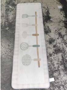 1pc, [Best Seller] Tableware Print Theme Kitchen Rug, Aesthetic Velvet Comfortable Fluffy Carpet, Soft And Comfortable Material, Weight Approx. 850g/㎡, Easy To Clean, Doesn't Get Stuck In Doors, Stains Easy To Wipe, Daily Spills Easy To Clean, Dirt-Resistant, Machine Washable - Perfect For Home Decor, Living Room, Bedroom, Kitchen, Dining Room, Bedside, Bathroom, Study, Entryway Rug, Suitable For All Seasons, Holiday Decoration Gift! - Multicolor - View 5