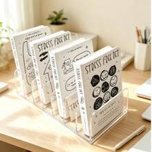 1 Pack Vertical Desktop Bookend Organizer, Modern Minimalist Desk Storage Rack, Multi-Functional Holder For Books, Mails, Documents, Stationery And Cosmetics, Practical Desktop Storage Accessory For Students - Multicolor - View 10