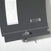 HOMCOM Wall Mounted Letter Box, Weatherproof Post Box For Outside Wall, Modern Mailbox With 2 Keys And Nameplate, Anthracite Grey - T0001-01-6122 - View 3