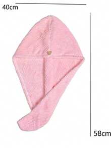 1 Lightweight And Soft Microfiber Hair Drying Towel - Coral Pink - View 3