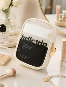 1pc Portable Mini Cosmetic Bag Coin Purse, Warm Small Bag, Essential For Back To School Backpack, Beach Travel Storage Bag, Summer Holiday Makeup Organizer, Mini Bag, Travel Makeup Case, Accessories, Makeup Brush Holder, Home Bathroom Decor Cosmetic Organizer Bathroom Accessories - Multicolor - View 1