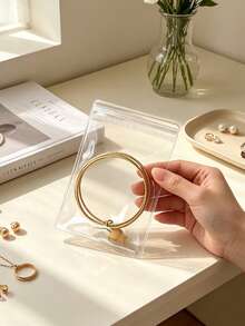 100/30/10pcs PVC Transparent Sealed Jewelry Bags, Jewelry Storage Bags, Small Transparent Jewelry Bags, For Storing Souvenirs. - Multicolor - View 5