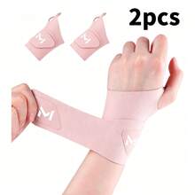 2pcs Soft Adjustable Wrist Braces For 6-8.3 Inch Wrist Circumference, High Elasticity Skin-Friendly Fabric Compression Wrist Support Band, Black Minimalist Full Coverage Design With Secure Thumb Loop And Reusable Hook And Loop Fastener, Even Pressure Fit To Wrist Contour - Multicolor - View 13