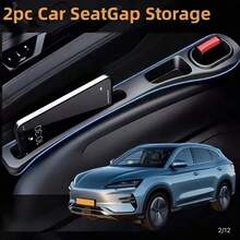 2件組汽車座椅縫隙填充墊，座椅側縫隙填充墊附儲物槽與掛鉤功能，防止物品掉落，柔軟泡棉通用款，適用於汽車、SUV、卡車，填補座椅與中央控制台間縫隙，中央控制台收納整理器 - 彩色 - 查看 1