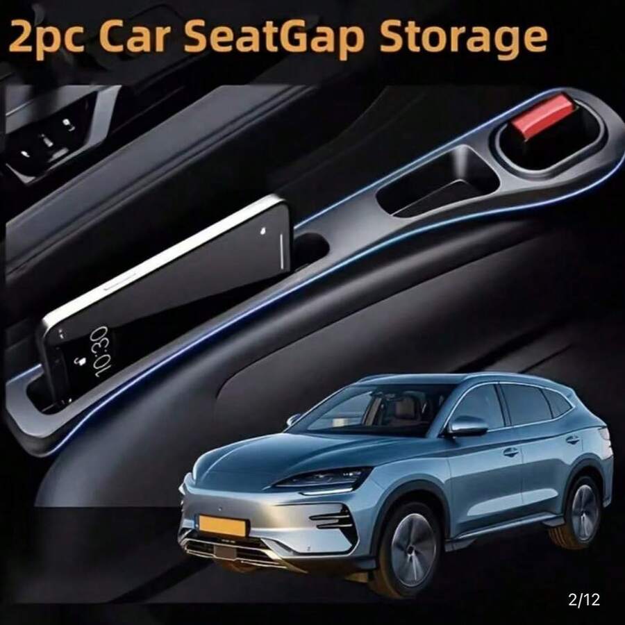 2件組汽車座椅縫隙填充墊,座椅側縫隙填充墊附儲物槽與掛鉤功能,防止物品掉落,柔軟泡棉通用款,適用於汽車、SUV、卡車,填補座椅與中央控制台間縫隙,中央控制台收納整理器 - 彩色 - 查看 1