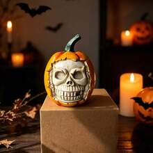 1PC See No Evil Hear No Evil Speak No Evil Pumpkin Figurine, Halloween Resin Craft, Decorative Ornament, Home Decor, Gift, Desktop Decor, Bookshelf, Bar Counter, Wine Cabinet, Clothing Store Window Display, Bedroom, Study, Living Room, TV Cabinet, Dressing Table - 1PC - View 5