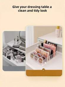 1/2pcs Multi-Functional Eyeshadow Palette Storage Box, Suitable For Storing And Organizing Lipstick, Perfume, Eyeshadow Palettes And Various Cosmetics, Perfect For Use On Vanity, Bedroom, Office Or Bathroom Drawer, Also An Excellent Gift For Family, Friends, Classmates And Women,Bedroom Room Decor,Back To School - Multicolor - View 8