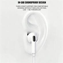 Type-C In-Ear Earphones - Noise Cancelling, Stereo, Volume Control, Compatible With 15/16 Plus/16 Pro Max/17 Ari/, Compatible With Samsung S24/S25/S23/Galaxy S23, And Most USB-C Devices, Gaming Earphones For Phone And PC, Apple Original EarPods Wired Earphones, USB-C Interface - 白色 - 查看 4