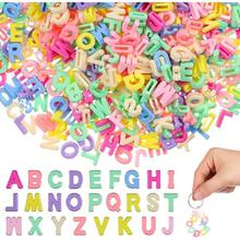700個 アルファベット文字ビーズ - アクリル 3D AZ ルーズビーズ ジュエリー作り ブレスレット ネックレス キーチェーン用 - 1.20*1.00*0.50cm - チェックする 2