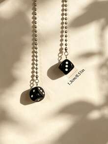 1pc Resin Dice Car Rearview Mirror Hanging Decoration, Car Interior Decor Accessory - A - View 6