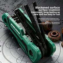 High Hardness Vanadium Steel Folding Hex Key Wrench, Metric & Imperial Socket With Hook, Home, Auto, Bicycle Repair Tool, Includes Reflective Stickers For Night Riding - 8-in-1 - View 3