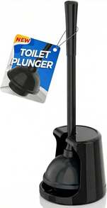Toilet Plunger With Holder, Plungers For Bathroom Heavy Duty For 5.3-Inch Toilet Drain, Toilet Plunger And Holder Combo For Bathroom Cleaning (Style 1) - ColorA - View 1