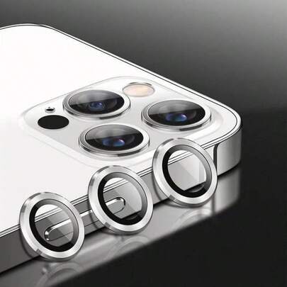 1入裝 銀色仿鷹眼強化玻璃鏡頭保護貼，防水防刮、防碎邊，相容 iPhone 11/12/13/14/15/16/16 Plus/16 Pro/16 Pro Max/17/17 Air/17 Pro/17 Pro Max 系列