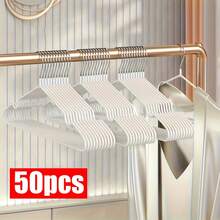 10pcs/20pcs/30pcs/40pcs Adult Non-Slip Coated Hangers, Lightweight Luxury Home Wardrobe Hangers, Suitable For Shirts And Trousers, Minimalist Fashion Spring/Summer Style, Modern Color Non-Slip Plastic Hangers, Daily Home Use - White - View 7