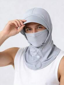 1pc Unisex Sun Protection Face Mask Hat Combo, Summer Sun Hat For Women, Full Face Ice Silk Breathable Neck Gaiter, Driving Cycling Face Cover Neck Guard, Suitable For Daily Outings, Shopping, Travel, Sun Protection - Multicolor - View 4
