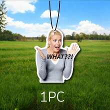 Shocked Woman Shrugging "WHAT" Funny Expression Car Air Freshener - A - 查看 12