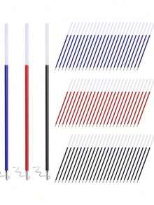 0.5mm細尖多色（紅、藍、黑）圓珠筆替芯－辦公與學校用品，書寫順暢，開學季 - 彩色 - 查看 8