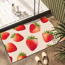 1pc Strawberry Pattern Diatom Mud Kitchen Mat, Absorbent Kitchen Floor Mat, Kitchen Rug, Sink Front Mat, Suitable For Kitchen, Bathroom, Entryway, Hallway, Laundry Room And Home Decor - Multicolor - View 4