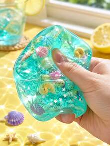 Infant & Toddler Ocean Theme Soft Cute Toy Blocks, Transparent Shiny Appearance, Shell & Fish Decor Design, Suitable For Birthday Gifts, Party Favors, Children's Small Gifts - Multicolor - View 3