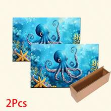 1件裝章魚圖案印花矽藻土廚房地墊，吸水廚房地板墊，廚房地毯，水槽前墊，適用於廚房、浴室、玄關、走道、洗衣房及居家裝飾 - 彩色 - 查看 15