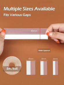 5m Self-Adhesive Silicone Door & Window Sealing Strip - 2.5/3.5/4.5cm (0.98"/1.38"/1.78") Wide - Windproof, Soundproof, Thermal Insulation Sealing Strip, Dust-Proof, Insect-Proof, Moisture-Proof Sealing, Suitable For Door & Window Gaps, Home Decoration Accessories, Commercial Office Decoration Accessories, 3 Widths Suitable For Almost All Decoration Scenarios - Multicolor - View 3
