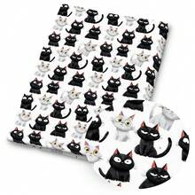 1pc Roll Pre-Cut Whimsical Cat Print Fabric Suitable For DIY Sewing, Scrapbooking, Tablecloths & Crafts - Cute Kitten Pattern With Kitten Illustrations, Hand Washable Polyester Cloth For Table Coverings, Dressmaking, Blankets - Cat - View 15