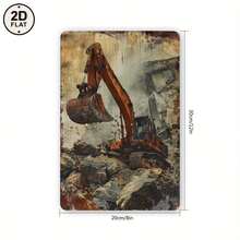 [2D FLAT] Vintage Excavator Metal Tin Sign - 20.32x30.48 cm Durable Iron Wall Art for Home, Bar, Garage & Garden Decor Easy-Hang Retro Plaque, Perfect for Room Decor - 1PC - Übersicht 2