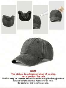 1 buah Topi Baseball Unisex Bergaya Vintage, Dapat Dicuci, Lembut, Cocok untuk Pemakaian Sehari-hari, Mendaki, dan Bepergian - Merah anggur nah - View 2
