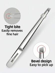 Stainless Steel Slanted Tip Precision Eyebrow Tweezers, For Facial Hair Removal - View 5