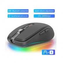 HXSJ Chuột không dây 2.4G Dual-Mode Bluetooth 5.1 bằng nhựa ABS, chuột máy tính im lặng 2400dpi cho văn phòng doanh nghiệp - Xem 9