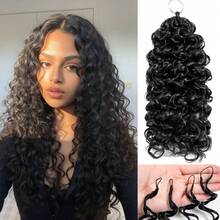 Cheveux Crochet Vague d'Eau 18 Pouces 50g - Fibre de Protéine Premium, Pré-Fendu, Léger comme une Plume, Installation Invisible, 30 Brins/Paquet - Noir - Voir 10