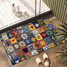 1pc Pattern Printed Diatomaceous Earth Kitchen Mat, Absorbent Kitchen Floor Mat, Kitchen Rug, Sink Front Mat, Suitable For Kitchen, Bathroom, Entryway, Hallway, Laundry Room And Home Decor - Multicolor - View 4