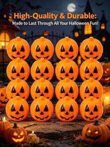 15/10/1pc Halloween Pumpkin Shell Candy Box, Pre-Filled Plastic Pumpkin, Halloween Candy Filler, Refillable Candy, Toys, Open-Style Thanksgiving Party Toys Prank Gifts Candy Box, Halloween Party Gifts - Multicolor - View 5