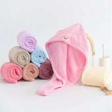 1 Lightweight And Soft Microfiber Hair Drying Towel - Coral Pink - View 5