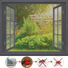 High Transparency Grey Window Screen, Mosquito And Fly Proof Door And Window Mesh, Suitable For Balcony And Garden, Can Be Freely Cut - Grey - View 3