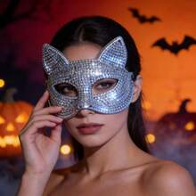 2 Styles Rhinestone Mask Halloween Party Fashion Mask, Party Costume, Ball Mask, Party Supplies, - Multicolor - View 2