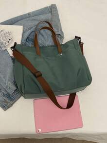 Retro Classic And Popular, Fashionable, Casual And Simple High-Quality Handbag, Suitable For Commuting To Work, Students, Classes, And Daily Shopping - Green - View 7