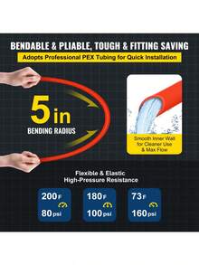 Oxygen Barrier 1 2 Inch 300 Feet Tube Coil EVOH PEX-B Pipe For Residential Commercial Radiant Floor Heating Red - Default - View 4