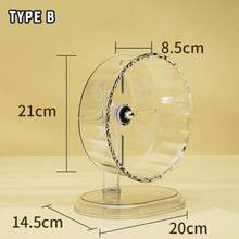 1pc Hamster Toy Set, Acrylic Material Quiet Running Wheel, Transparent Stand Exercise Spinner, Small Pet Play, Training, Entertainment Toy, Hamster Gift, Animal Festival Gift, Valentine's Day Animal Gift - Clear - View 16