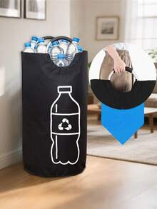 Extra Large Capacity Household Foldable Bin - Cylindrical Open-Top Design, Multi-Functional Plastic Bottle Storage Basket, SpaceBottle Storage, Modern And Aesthetic, Sturdy Construction, Suitable For Apartment Living - Multicolor - View 1