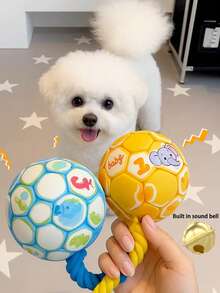 Durable Squeaky Dog Toy Interactive Self-Play Chew Ball Relieve Boredom Release Energy Soft Plush Pet Toy Suitable For Small Dogs Teddy Bichon Easter Father's Day Pet Gift - Multicolor - View 2