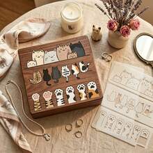 3 buah Set Stensil Grafiti DIY Motif Kucing Lucu, Cocok untuk Kanvas, Dinding, Furnitur, dan Kain. Alat Lukis Dekoratif Motif Kucing yang Dapat Digunakan Kembali, 3 buah Stensil Perbatasan Tema Hewan Peliharaan, Ideal untuk Dekorasi Rumah, Melukis, dan Scrapbooking, Hadiah Sempurna. - Set - View 4