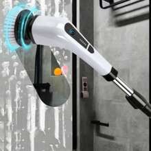 Esfregão de Limpeza Elétrico com Cabeças Giratórias Ajustáveis - Escova Elétrica Recarregável Multiuso Bivolt com Cabo Extensor Sem Fio para Banheiro Cozinha Piso Azulejo Vidro 12em1/9em/1/5em1 - A - Visão 6